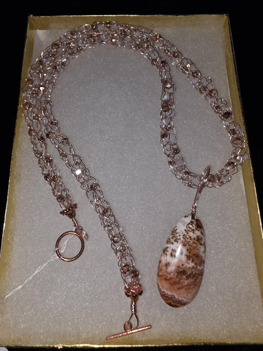 handmade necklace chain with gemstone pendant