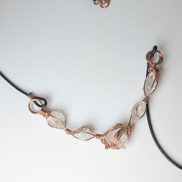 Herkimer diamond Necklace in Copper