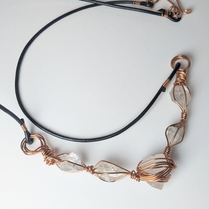 Herkimer diamond Necklace in Copper