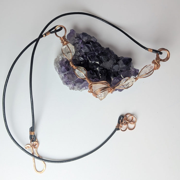Herkimer diamond Necklace in Copper