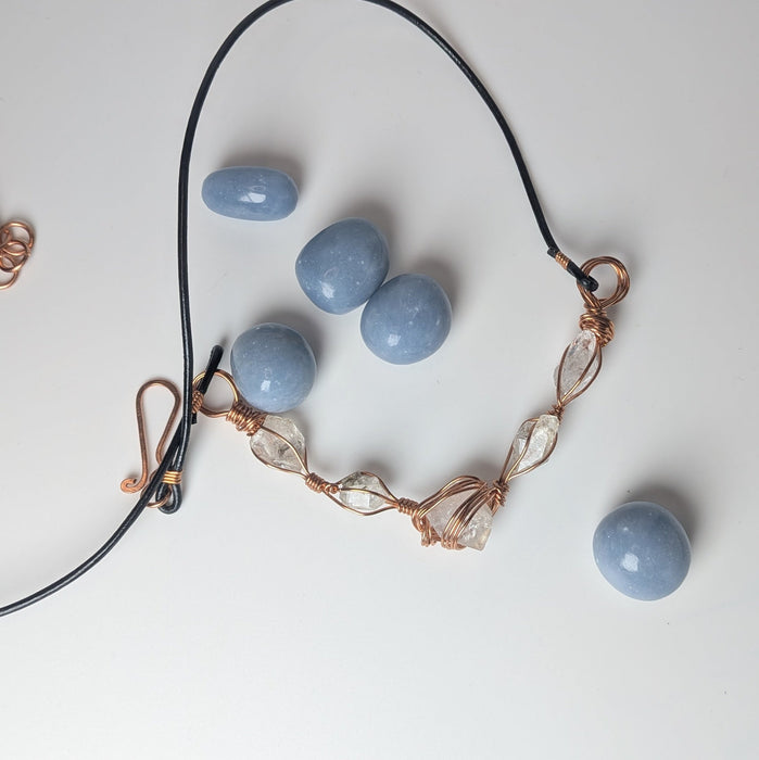 Herkimer diamond Necklace in Copper