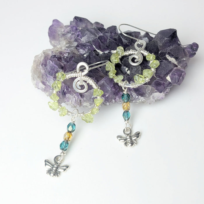 Bee Wreath with Peridot