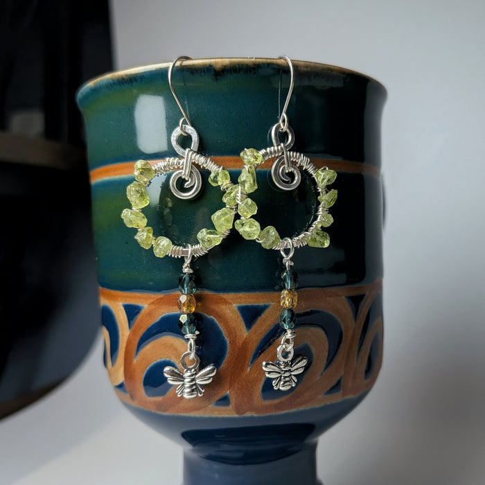 Bee Wreath with Peridot