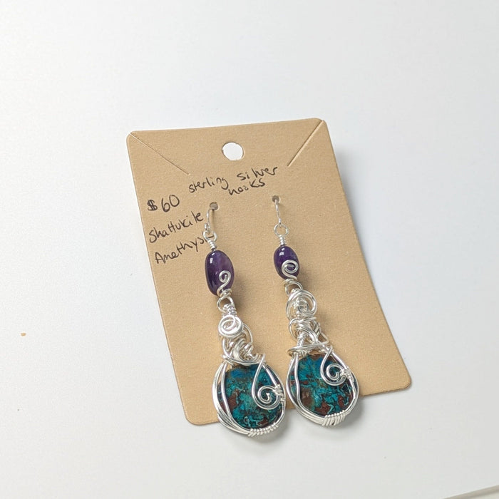 Vivid Blue Shattuckait Earrings
