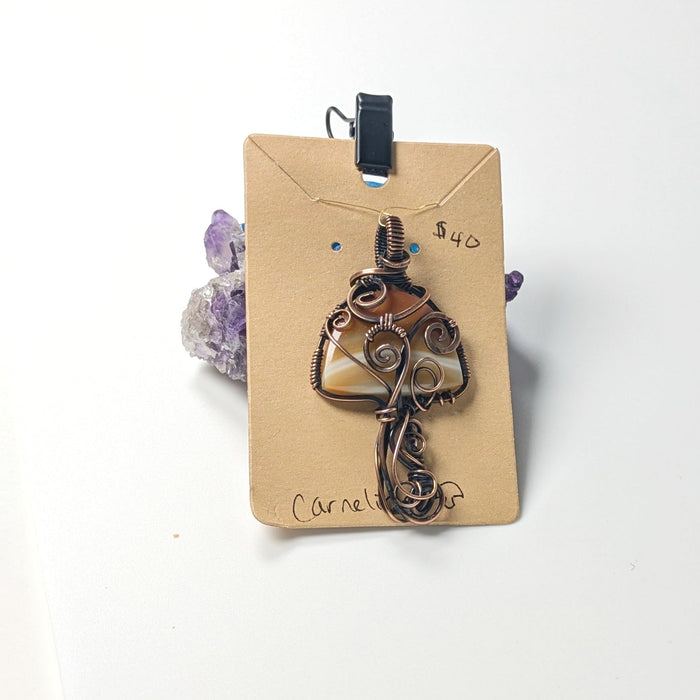 Carnelian Mushroom Pendant