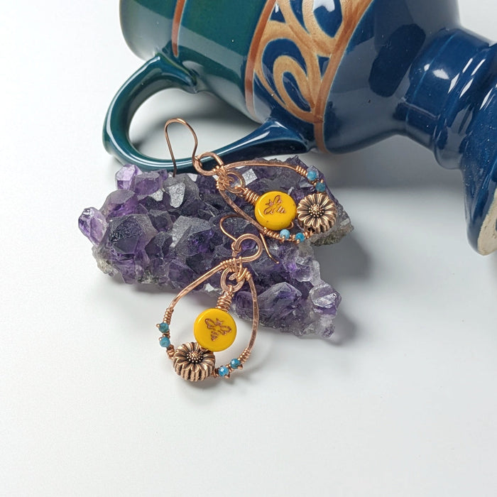 Copper Bee Earrings