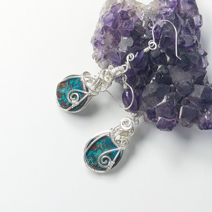 Vivid Blue Shattuckait Earrings