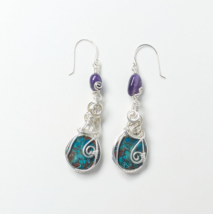 Vivid Blue Shattuckait Earrings