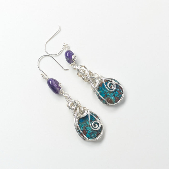 Vivid Blue Shattuckait Earrings