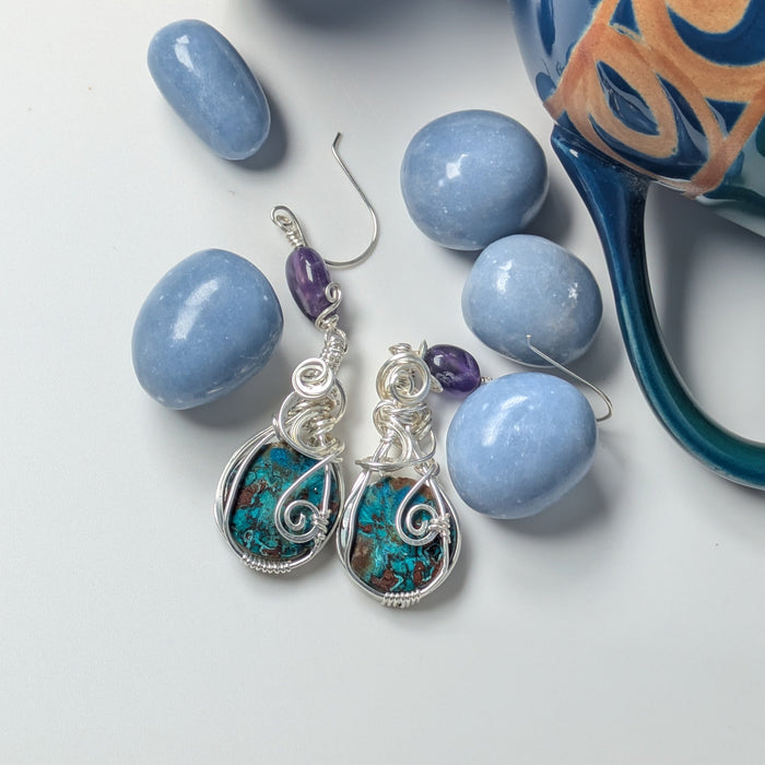 Vivid Blue Shattuckait Earrings