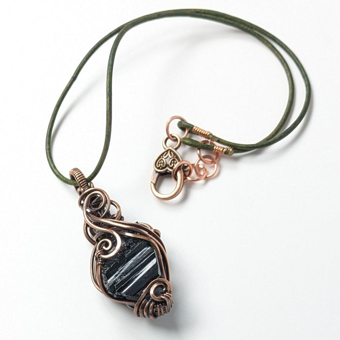 Black Tourmaline Crystal Necklace