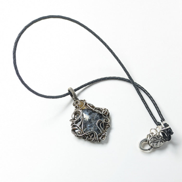 Larvikite and Citrine in Silver