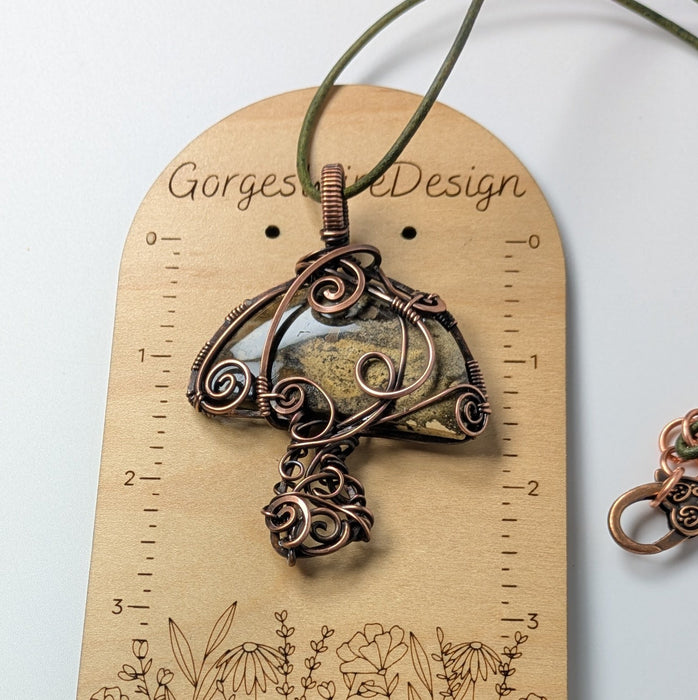 Jasper Mushroom Pendant