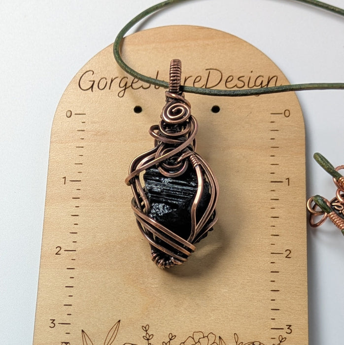 Black Tourmaline Crystal Necklace