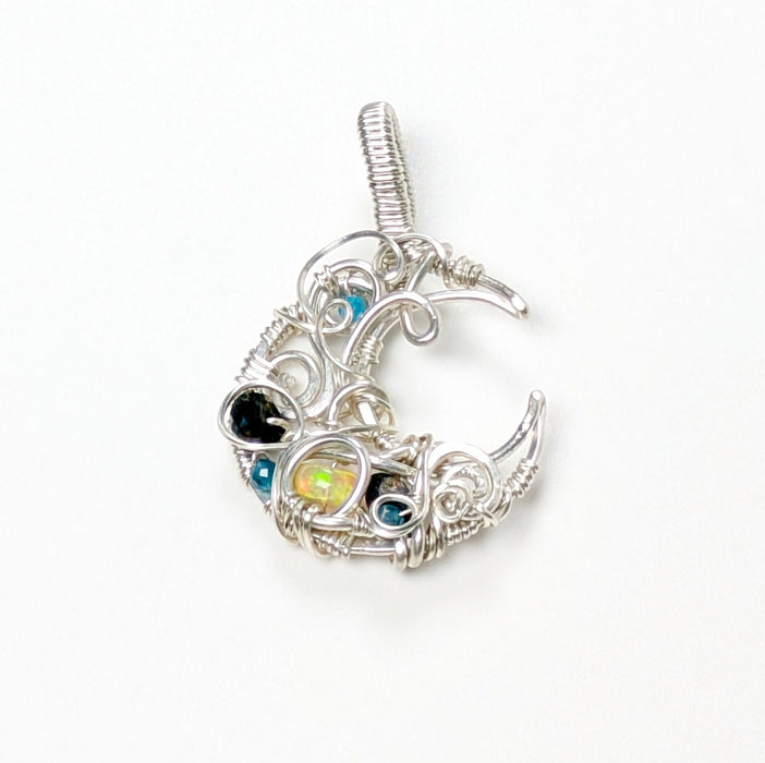 Silver Moon with Opal