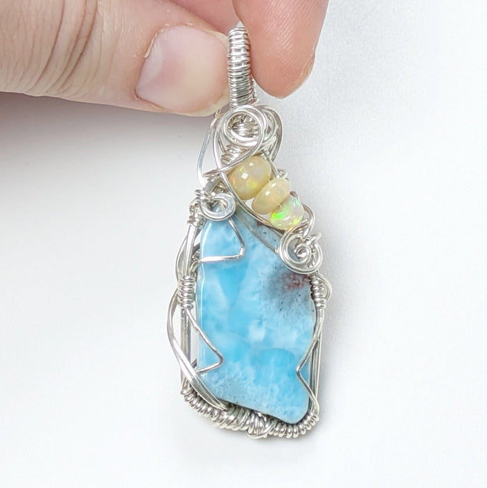 Double Sided Larimar Pendant
