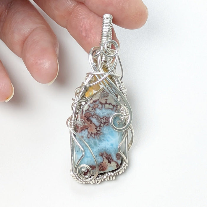 Double Sided Larimar Pendant