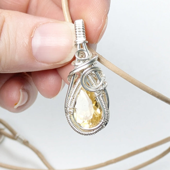 Minimalist Faceted Citrine Necklace