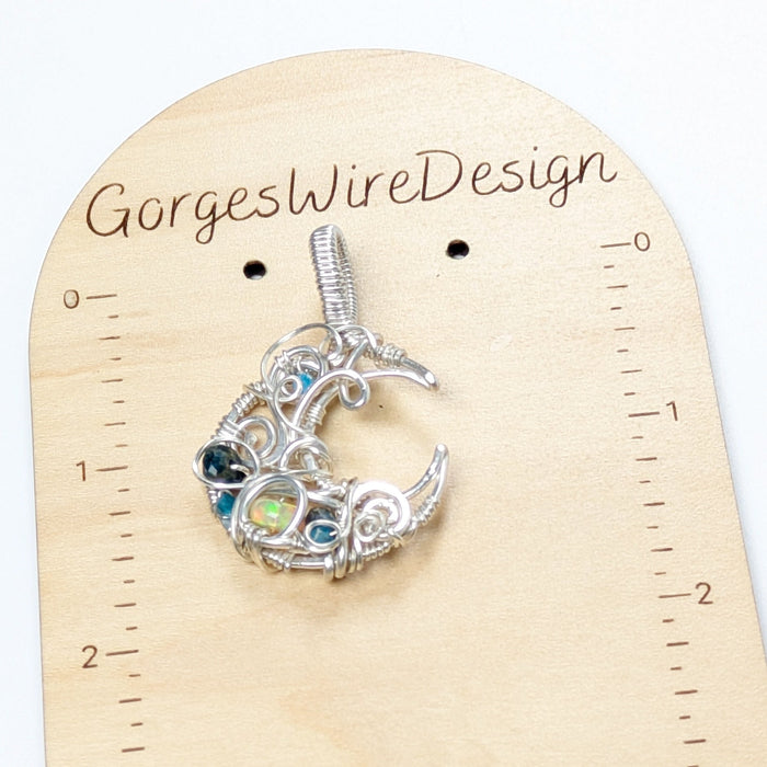 Silver Moon with Opal