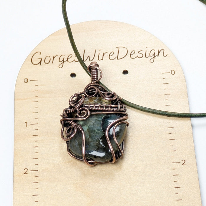 Flashy Labradorite and Golden Apatite Necklace