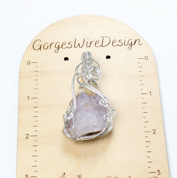 Whimsical Amethyst Pendant with Opal Beads