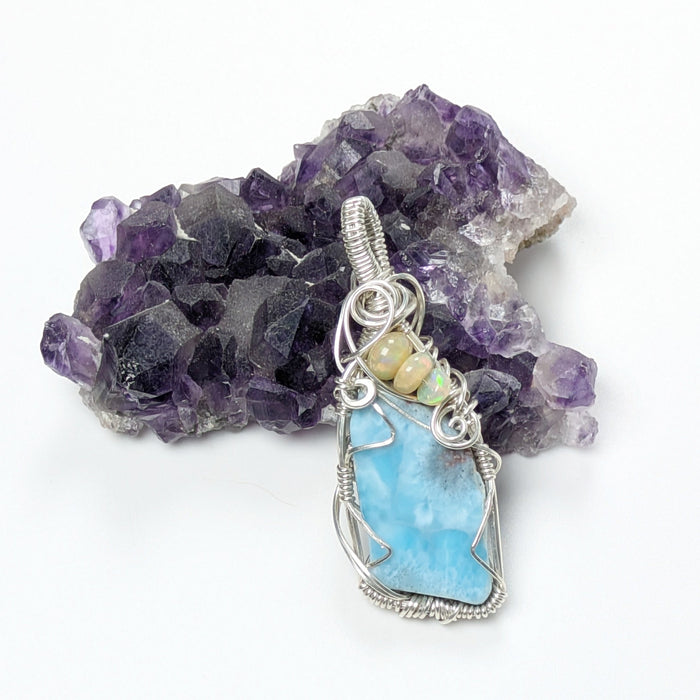 Double Sided Larimar Pendant
