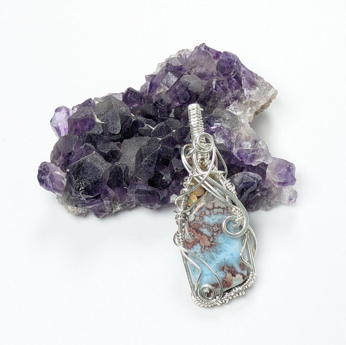 Double Sided Larimar Pendant