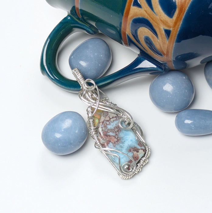 Double Sided Larimar Pendant