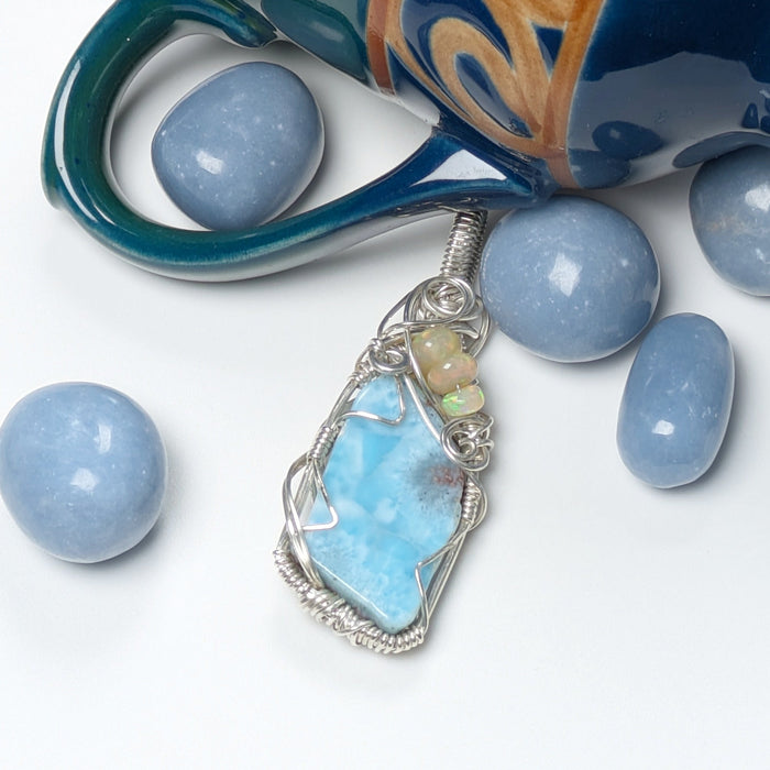 Double Sided Larimar Pendant