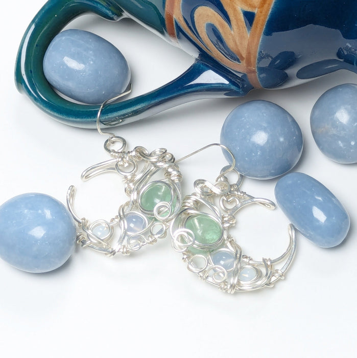 Pastel Elven Moon Earrings