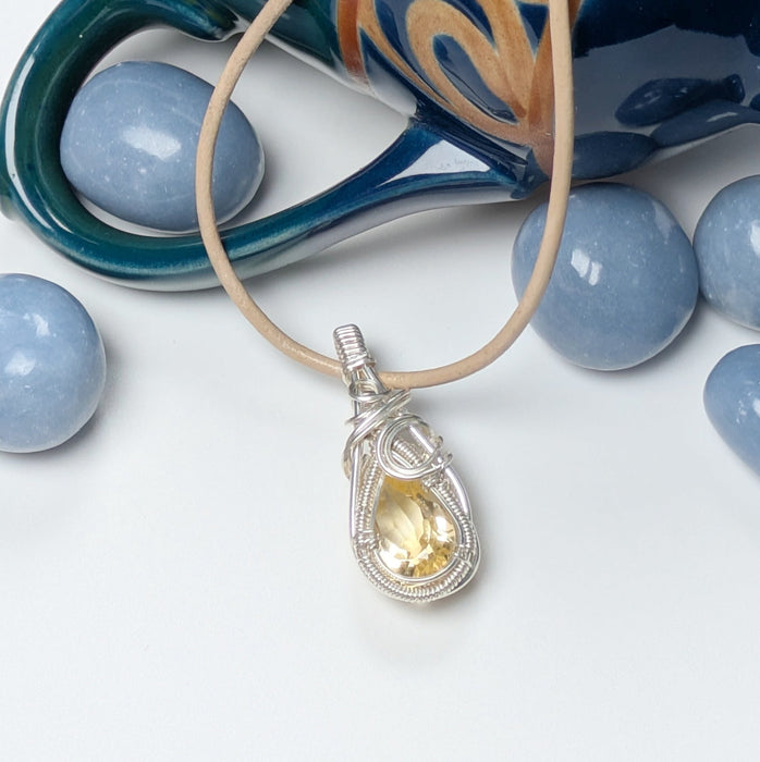 Minimalist Faceted Citrine Necklace