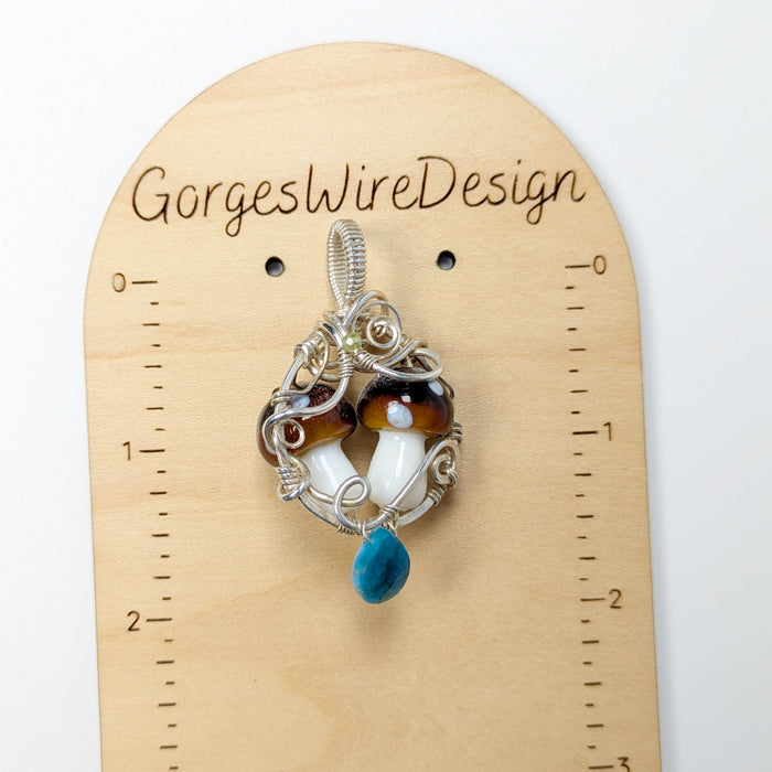 Silver Double Mushroom Pendant