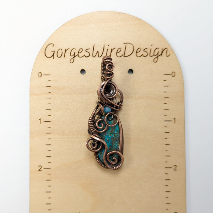 Swirly Shattukite Pendant in Copper
