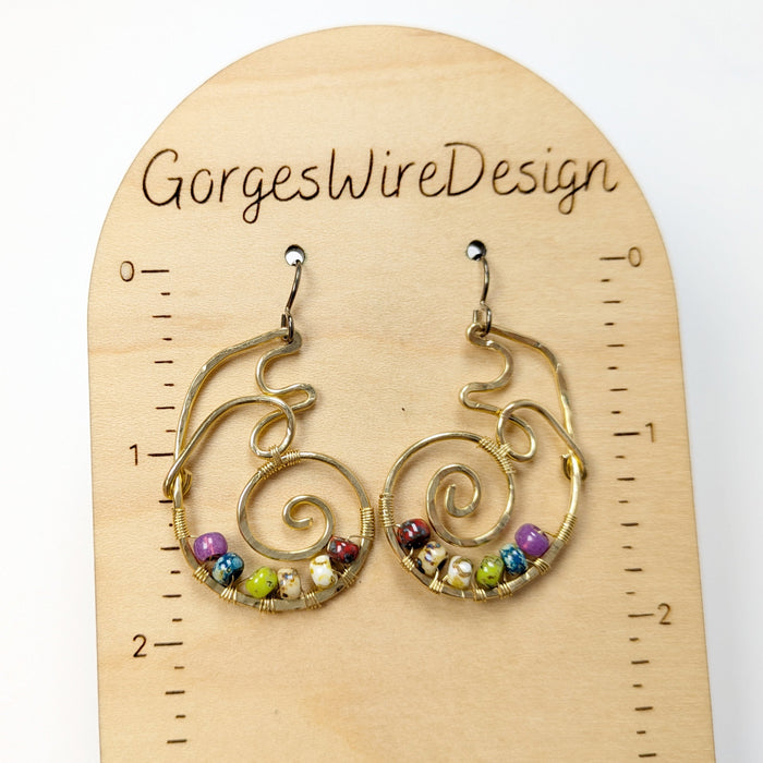 Gold Brass Snail Earrings