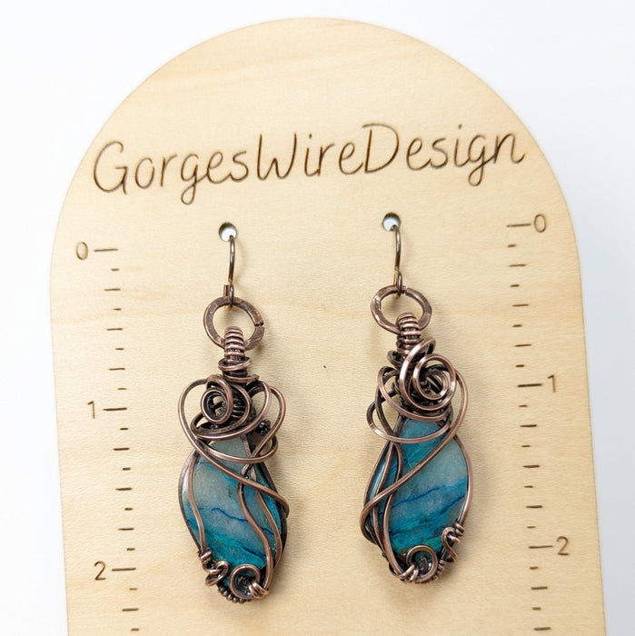 Enhanced Shattuckite in Antiqued Copper