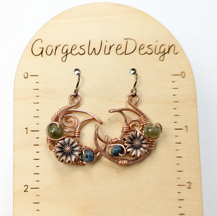 Minimalist Copper Moon Earrings