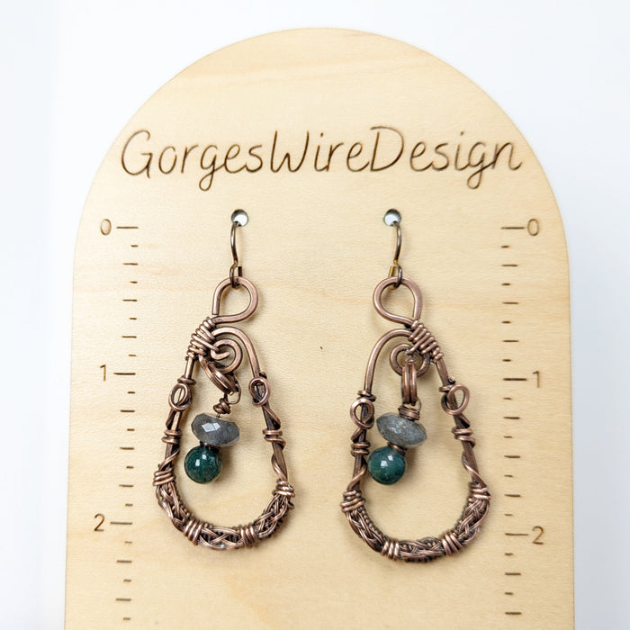Braided Copper Drop Earrings