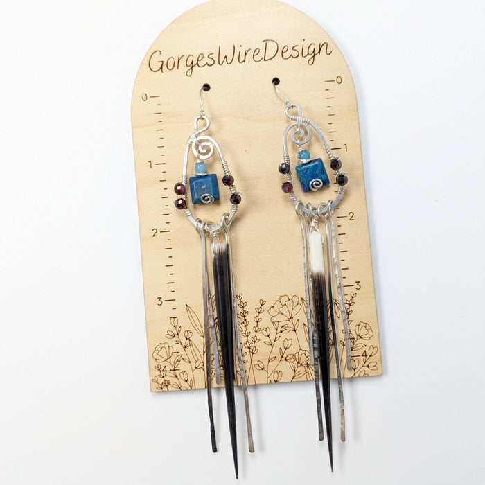 Long Porcupine Spine Earrings