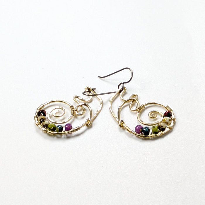 Gold Brass Snail Earrings