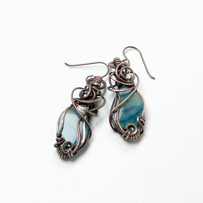 Enhanced Shattuckite in Antiqued Copper