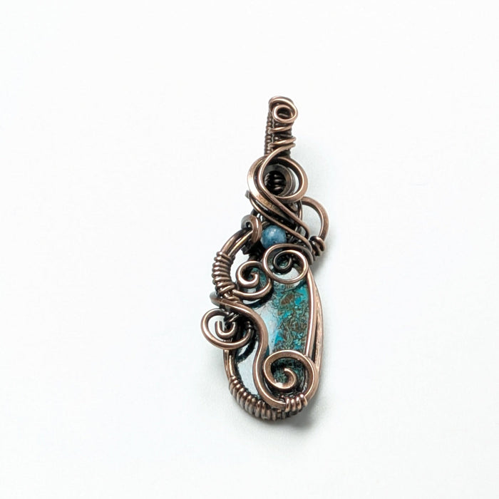 Swirly Shattukite Pendant in Copper