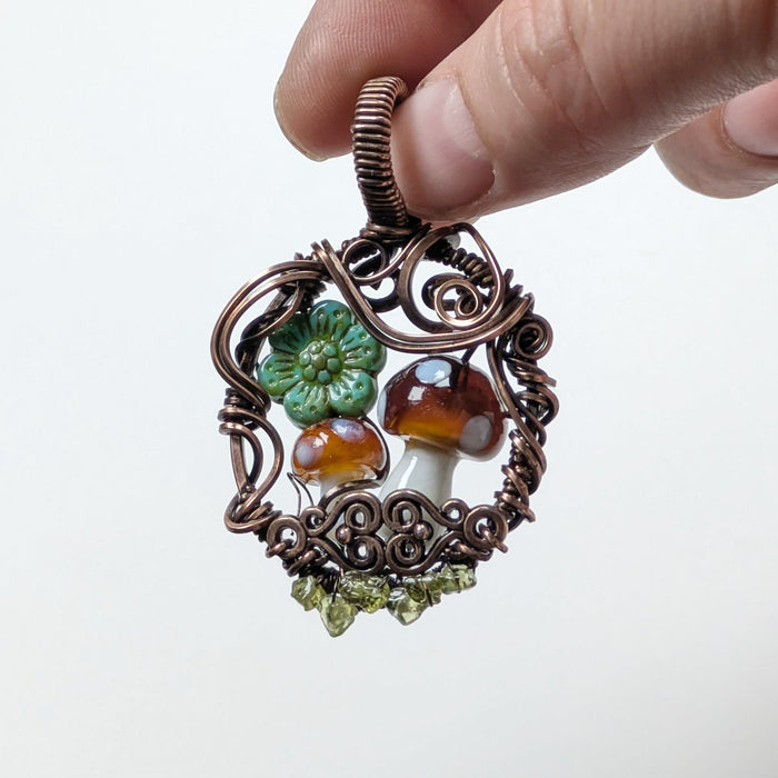 Double Spring Mushroom Pendant