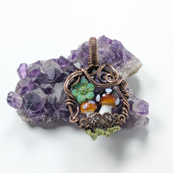 Double Spring Mushroom Pendant