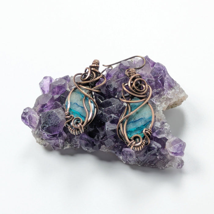 Enhanced Shattuckite in Antiqued Copper