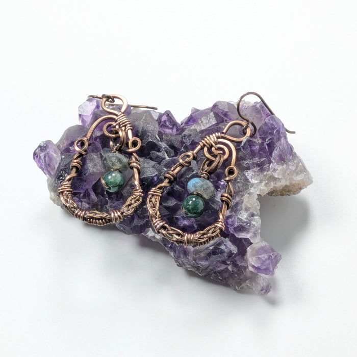 Braided Copper Drop Earrings