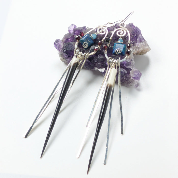 Long Porcupine Spine Earrings