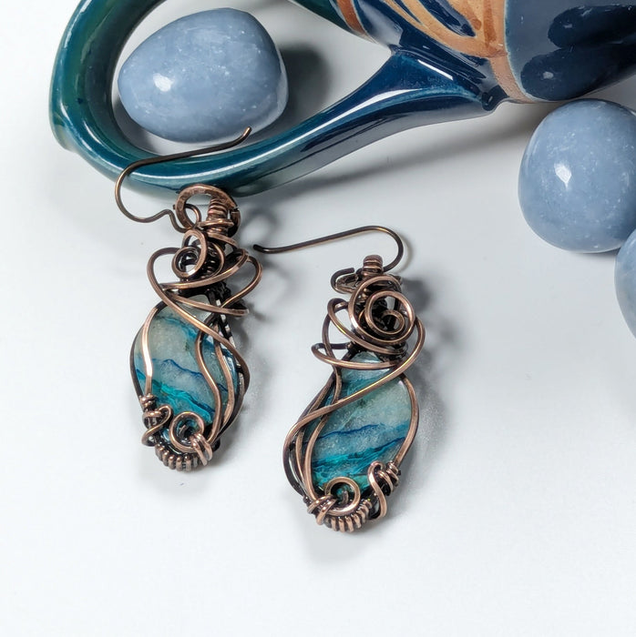Enhanced Shattuckite in Antiqued Copper
