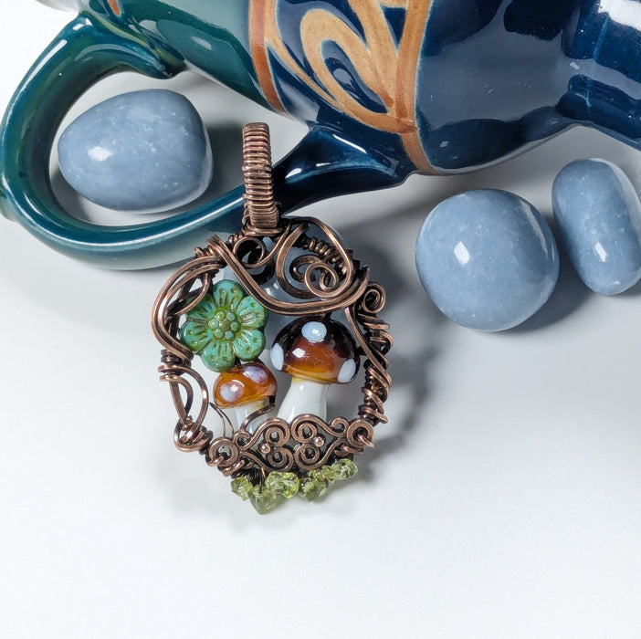 Double Spring Mushroom Pendant