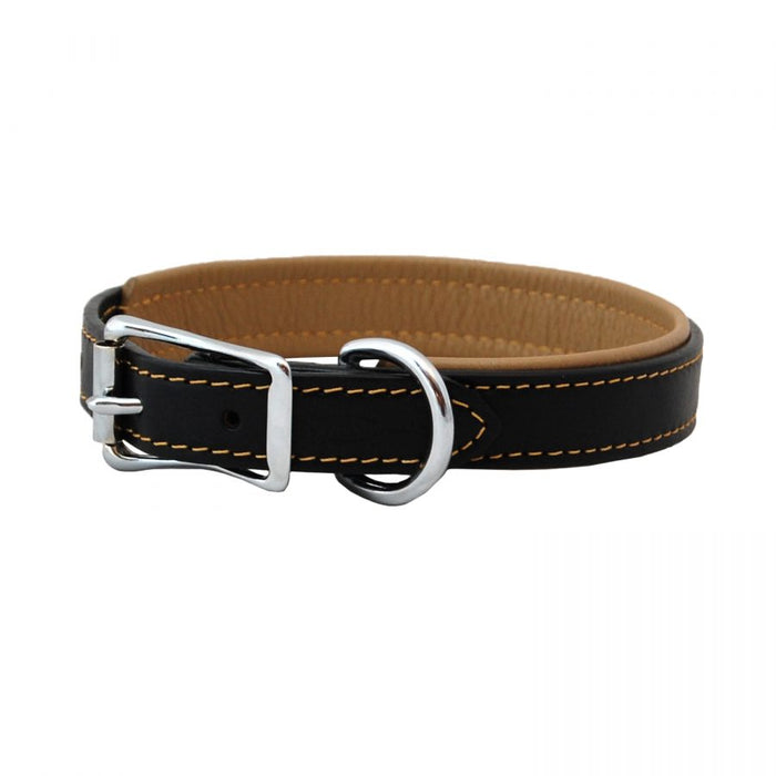 Padded Leather Collar - Burgundy