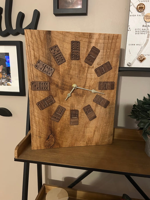Rustic Wood Domino Clock